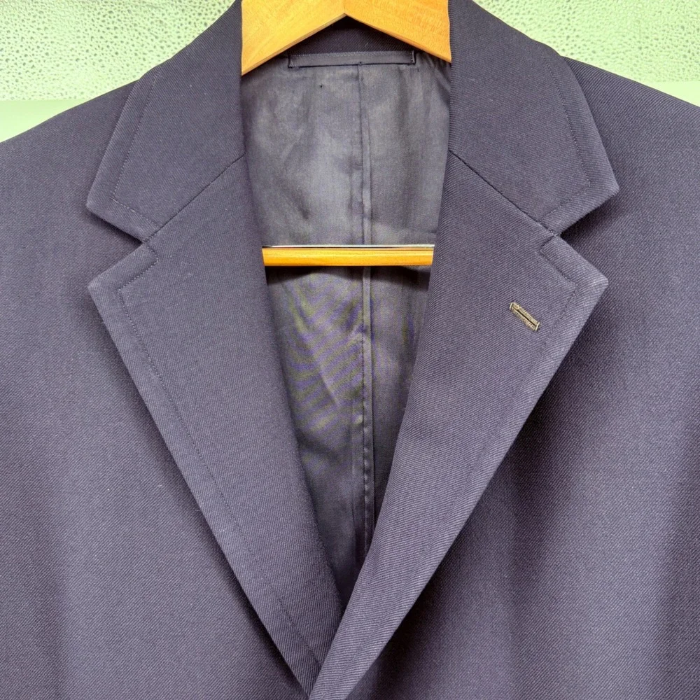 Vintage Kumar High Class Tailor Men's Dark Navy Overcoat Ed Bespoke‎ *read*